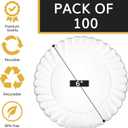 Oasis Creations Premium Hard Plastic Plate Set 100 x 6 Clear Round Plates - Washable & Reusable - Party Supplies For Birthdays, Celebrations, Buffets, Fiestas, Catering & More