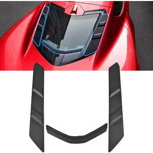 Black Dry Bay Vent Blocks and Rear Window Spoiler for Corvette C8 Stingray Z51 2020+,for C8 Z06 /E-Ray 2023+,Rear Hatch Hood Car Wash Covers Engine Bay Air Vent Inserts Protection Accessories
