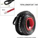 Winch Rope 3/8" x 85'-27,500lbs Dyneema Synthetic Winch Rope Line Cable with Protective Sleeve for Truck 4WD Off-Road Vehicle Winch Accessory Black