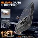 for iPhone 17 Pro Max Case with Magnetic Invisible Stand [Compatible with MagSafe] Military Drop Protection Shockproof Slim Translucent Skin-Touch Case Cover Black