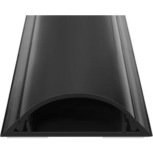 Cord Cover Floor 34in (2 x L17in), Large Capacity Floor Cable Cover, Hard PVC Cord Hider, Wire Cable Management Raceway, Black, Cord Cavity - 1.8"(W) x 0.6"(H)