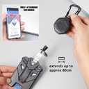 Badge Holder Retractable Clip Heavy Duty Carabiner Badge Reel Keychain with Lanyard ID Cards Holder Cool Tactical ID Holder