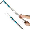 Cargo Grabber Reach Retriever Tool, 6.3 Ft Heavy Duty Truck Bed Accessories Telescoping Pull Pole with Hooks, Used for Pickup Truck, SUV, Trailers, RVs (Stainless Steel)