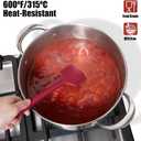 600F Heat Resistant Silicone Spatula, Doosu High Temp Flexible Kitchen Rubber Bowl Scrapers Food Grade Seamless Baking Supplies Scratch-Proof for Scraping Non-Stick Pans (Red, 11.4in)