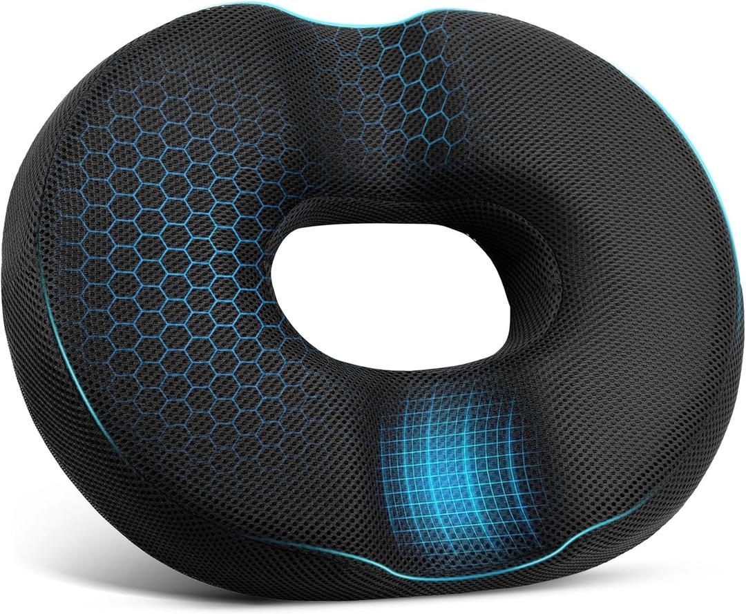 Donut Pillow Seat Cushion, Donut Chair Cushions for Postpartum Pregnancy & Hemorrhoids, Sciatica & Hip & Coccyx Pain Relief Desk Chair Cushion for Long Sitting Office Workers, Car Drivers
