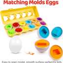 Toddler Eggs Toys,Montessori Geometric Egg Early Fine Motor Skills Learning Color Sorting & Shape Sorter Matching Game Easter Basket Stuffers Toys for Kids Boys Girls Ages 1-3