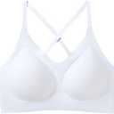 PRETTYWELL Bras for Women Comfort Seamless Bra, Cross Back Adjustable Bralette Bra, Wireless Everyday Bras for Women A-C Cup XL