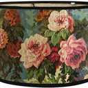 Lampshade E27 Vintage Bamboo Lampshade Flower Pattern Lantern Shade Cover Light Accessory for Pendant Table Lamp Floor Light (C)