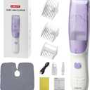Vacuum Baby Hair Clippers,Silent Clippers for Kids,Cordless Baby Hair Trimmer,Waterproof Baby Hair Cutting Kit for Fine/Curly Hair,Infant Toddler Hair Clippers Auto Suck Snipped Hair (Purple)