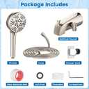 Bathtub Faucet with Filtered Handheld Shower Head, 6 Spray Modes from Rain to Powder, Tub Spout with Diverter,79" Extra Long Hose, High Pressure Bath Tub Faucet with Sprayer Attachment (Brushed Nickel)