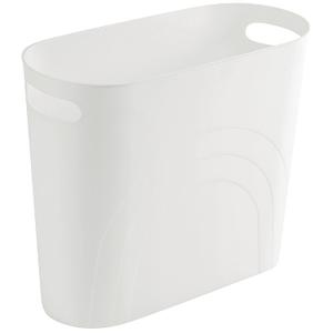 rejomiik Small Trash Can, 3.5 Gallon Slim Garbage Can Plastic Waste Basket with Handles Container Bin for Narrow Spaces Bathroom, Bedroom, Kitchen, Office at Home, White