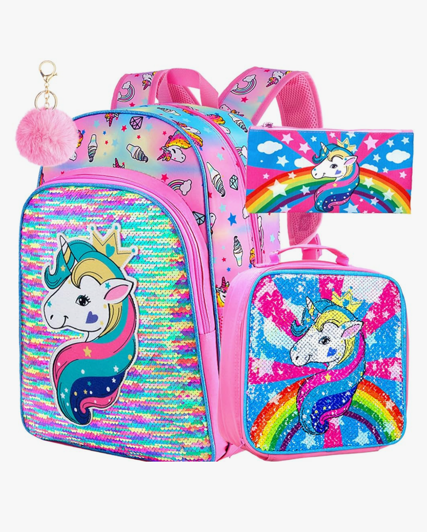 3PCS Kids Backpacks for Girls, 16" Little Kid Preschool School Bookbag and Lunch Box - Unicorn/Mermaid/Flamingo 3PCS Kids Backpacks for Girls, 16" Little Kid Preschool School Bookbag and Lunch Box - Unicorn/Mermaid/Flamingo
