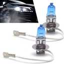 Pack-2 Car Halogen Bulbs, Quartz Driving Lights, 100 W Front Fog Light Bulbs, Bulb Replacements, Super Bright Auto Lights, Lighting Tool, Universal for Most Cars, Trucks, SUVs (White #H3)