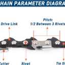 SawWorks 3-Pack Stihl Chainsaw Chain 16 Inch .325" Pitch .063" Gauge 62 Drive Links Fits 26RM3-62 Stihl 025, MS250, MS251, 3689 005 0062, 3639 005 0062, Oregon L62 and More