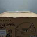 Thereye Self Cleaning Cat Litter Box, Open-Top Automatic Litter Box with APP Control, Safety Sensor and 10L Large Waste Bin, Smart Kitty Litter Boxes with Trash Bags and Mat for Multiple Cats