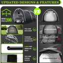 Happy Travel Bike Storage Tent Shed, Outdoor Waterproof Bicycle Covers Shelter with Window for 2-8 Bikes,Oversized Outside Portable Sheds for Lawn Mower,Garden Tools, Arch-8x7x5.6ft