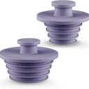 Aluvor Bathtub Stopper 2pcs Sink Stopper Tub Plug Bathroom Shower Drain Plug Silicone Bathtub Drain Plug Tub Drain Stopper Washbasin (Large+Small, Purple)