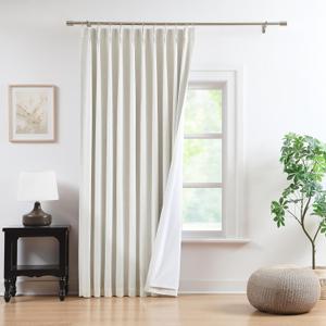 WEST LAKE Natural Bailey Pinch Pleated Blackout Curtains with Liner 84 Inches Long,Modern Linen Blended Drapes for Bedroom Living Room Patio,Back Tab Window Treatment for Track,60" Wx84 L,1 Panel