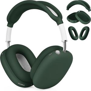 Case for AirPods Max - Ear Pad & Headband Cover for Apple AirPods Max (USB-C/Lightning), Silicone Accessory Case (Midnight Green)