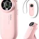 Diveblues TurboBear Portable Handheld Turbo Fan, 5 Gear Wind, Travel Essentials, Small Hand Held Fan Rechargeable, Mini Personal Fans Cooling, Battery Powered, Pocket Cute Gifts Women (2.5-8hrs, Pink)