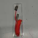 AGVEE 3ft 4-in-1 Coiled Multi USB C Charging Cable, Secure-Slide No-Loss Adapters, Slim Tips Fit Thick Cases, Lightning End Reinforced, PD 60W for iPhone Carplay, Samsung, iPad, Red