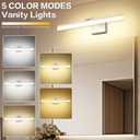 SOLFART 24 inch LED Vanity Lights Brushed Nickel Bathroom Light Fixture Bathroom Vanity Lights Over Mirror Vanity Lighting Fixtures 5 Color Temperature Dimmable Led Light Bar 5CCT