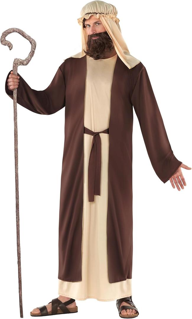 Morph Joseph Costume Men Biblical Nativity Costume Adult Shepherd Jesus Bible Outfit for Religious Events (Large)