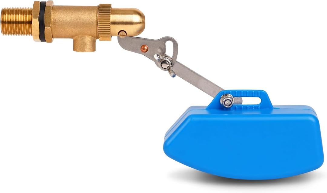 Brass Float Valve 1/2 Inch, Livestock Water Tank Float Valve Switch Brass Float Ball Valve Shut Off Pool Auto Fill Valve for Automatic Waterer
