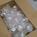 24 Pcs Clear Christmas Plastic Ornament Ball, Christmas Clear Baubles with Rope and Removable Metal Cap, Transparent Fillable Sphere Light Bulb for Christmas Tree Decor,2.4 inch