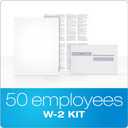 Adams W2 Forms Kit - Blank, 2023, 4-Up Employee Copies with B & C Instructions on Back - Laser/Inkjet Forms, Self Seal Envelopes, 50 Pack (TXA2450)