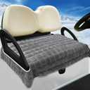 YOKYHOM Golf Cart Seat Covers for Cool or Cold Weather, Thickened Golf Cart Seat Towel Blanket, Plush Surface, Keep Warm, Suits EZGO, Yamaha, Club Car and More 2-Seat Cart, 50"x 27.5", Dark Gray
