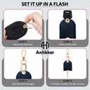 5 x Leather Keys Sleeve for Broken Car Key Loop Replacement, Keychain Cover Cute Protector and Holder for Men, Women (Black)