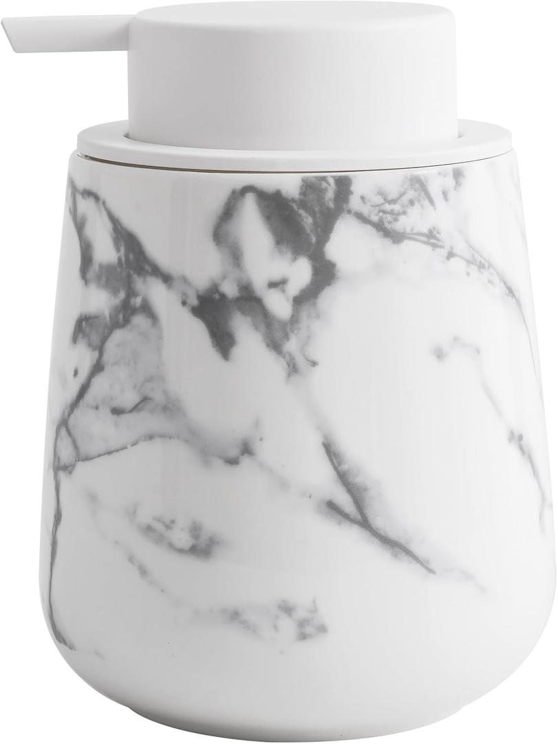 soap Dispenser Ceramic foaming soap Dispenser with Easy-to-Press Pump for Bathroom 12 oz refillable Liquid Hand soap Dispenser for Hand sanitizers, lotions