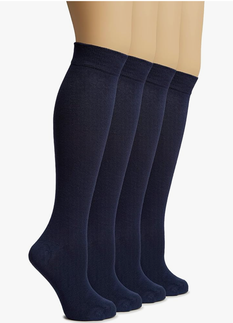 Hugh Ugoli Women's Bamboo Knee High Socks | Comfort Seam Long Dress Socks, Soft & Lightweight | Shoe Size 5-8/8-11, 3 Pairs