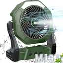 Ausic Portable Misting Fan for Outdoor Cooling, [24-90Hrs] Battery Powered Mist Fans with Water Misters & LED Lantern, 8-Inch, 250mL Tank, for Patios, Home, Outside, Camping, Outdoor&Indoor Use