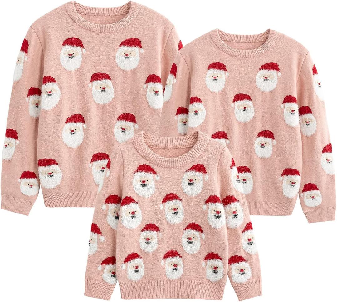 Simplee kids Ugly Christmas Sweater Family Matching Outfits for Holiday Party Knitted Pullover (Pink)