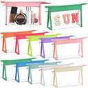 Chunful 7 Pieces Clear Makeup Bags PVC Zipper Pouches Nylon Makeup Bag Travel Toiletry Zipper Cosmetic Organizer Pouch for Women