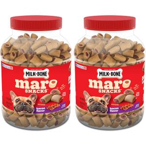 Milk-Bone MaroSnacks Bacon Flavor Small Dog Treats With Bone Marrow, 40 Ounces (Pack of 2) (BBD: 09/16/26)