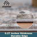 chamler Washable Area Rug 9x12 Boho Chic Medallion Distressed Design Non-Shedding Easy Care Ideal for High Traffic Areas in Rug for Living Room Bedroom Office Coffee Table Large Carpet