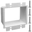 2-Gang BE2 Non-Metallic Electrical Power Outlet Box Extender(ETL Listed),Electrical Boxes Extender for Outlets for Power Switch Receptacles Accessories,Fire Rated for 2 Hours,1-Pack