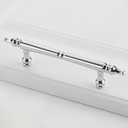 2 x 2 Pack 5 Inch Hole Center Polished Chrome Cabinet Pulls, Solid Zinc Alloy Drawer Handles 185mm Total Length Modern Furniture Hardware for Bathroom Kitchen Wardrobe,Include Mounting Screws