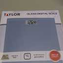 Taylor Digital Glass Bathroom Scale for Body Weight, Durable Platform, Digital Weighing Machine for People, Easy-to-Read Display, 350 lb Capacity, Slate Blue (11 x 11 Inch)