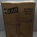 Glad 13 Gallon Trash Can 2 Pack | Plastic Kitchen Waste Bins with Odor Protection of Lid | Hands Free with Step On Foot Pedal and Garbage Bag Rings, 13 Gallon, White
