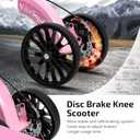 Knee Scooter with Disc Brake System, Steerable Knee Walker for Adults for Foot Surgery, Broken Ankle, Foldable Rover Scooter for Broken Foot Injured Leg Crutch (Pink)
