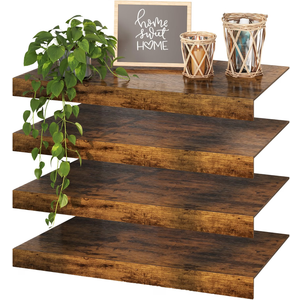 Makentra Wire Shelf Cover – Engineered Wood Wire Rack Covers for Shelves, Rustic Farmhouse Style for Pantry, Closet (4, 36" W × 12" D)