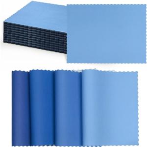 120 Pcs Blue Paper Placemats Bulk 10 x 14 Scalloped Disposable Placemats Decorative Paper Party Table Mats Doilies for Wedding Baby Shower Banquet Party Holiday Table Decor