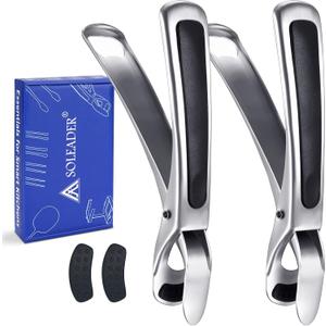 SOLEADER Plate Gripper Compatible With Instant Pot Accessories, Air Fryer Pans Gripper, Hot Plate Bowl Retriever For Egg Custard For Jidangeng, For Microwave Toaster Oven Steamer, Pack of Two (Vertical Lift Tongs)