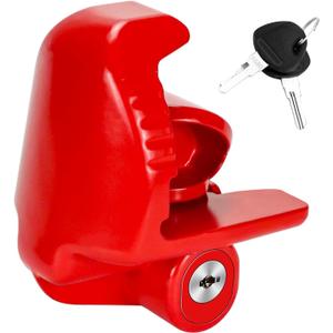 Cenipar Trailer Hitch Lock Universal Size Fit 1-7/8", 2", and 2-5/16" Couplers, Heavy Duty Steel, for Vehicles, Trailers, and RVs(Red)