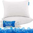 RGTIME Cooling Pillows for Sleeping, Adjustable Shredded Memory Foam Bed Pillows Queen Size Set of 2, Cool Pillow for Hot Sleepers, with Extra Fill for Side Back and Stomach Sleepers