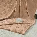FY FIBER HOUSE Flower Bed Blanket Ultra Soft Blanket Fuzzy Queen Blanket for Bed Couch Sofa, 90"x90", Khaki